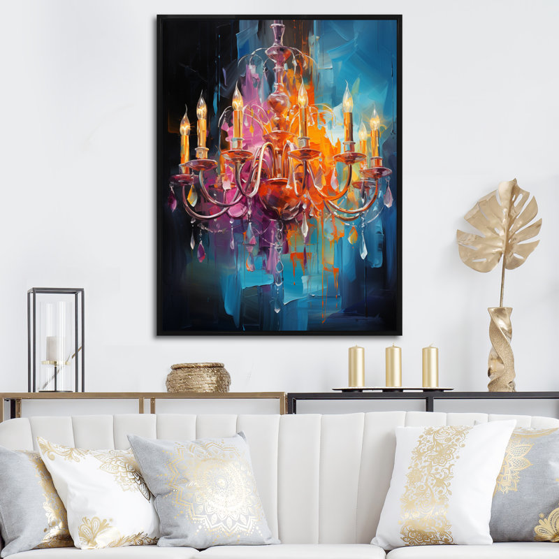 «Viminal Chandelier», impression sur toile encadrée, H 32 po x l 16 po x P 1 po, Cadre flottant noir