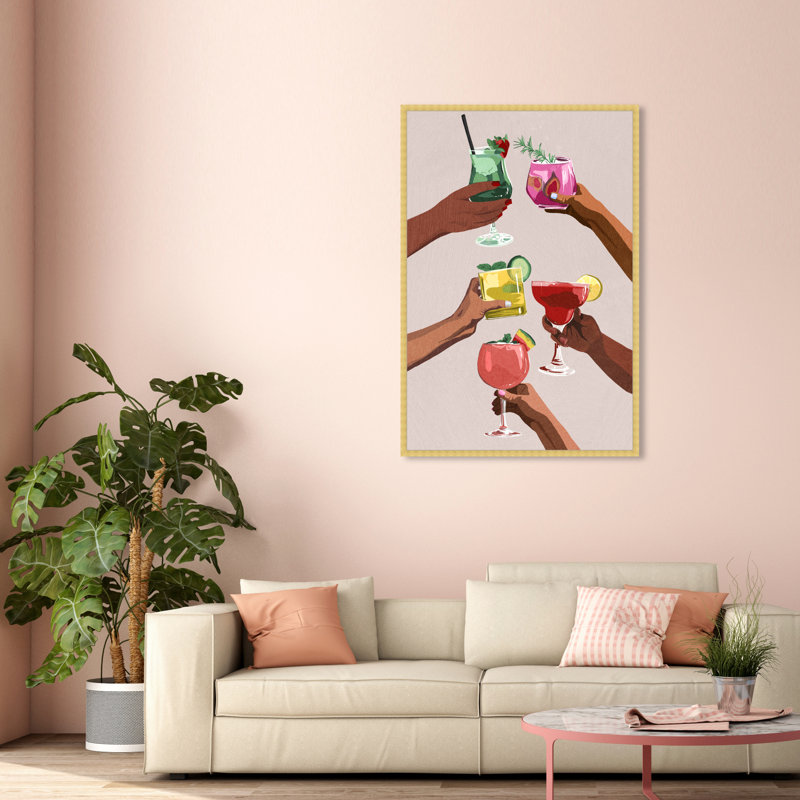 Rappelez-vous ceci - peinture encadrée sur papier, Cadre doré, H 54 po x l 36 po x P 1,75 po