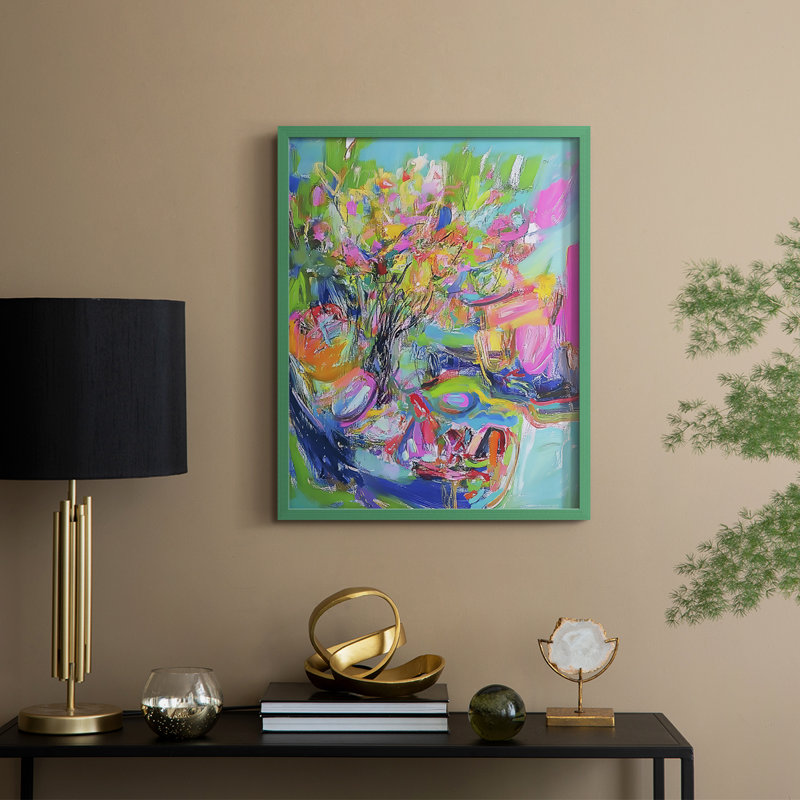 FLORAL Series DLxx - Impression encadrée de qualité supérieure - Prêt à accrocher - Aucun clou requis, H 11 po x l 9 po, Vert