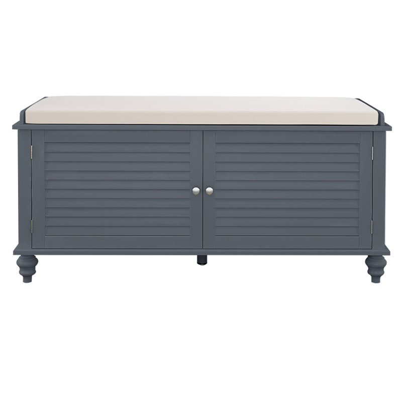 Poway 120cm Wide Solid Colour Standard Ottoman with Storage, Grey