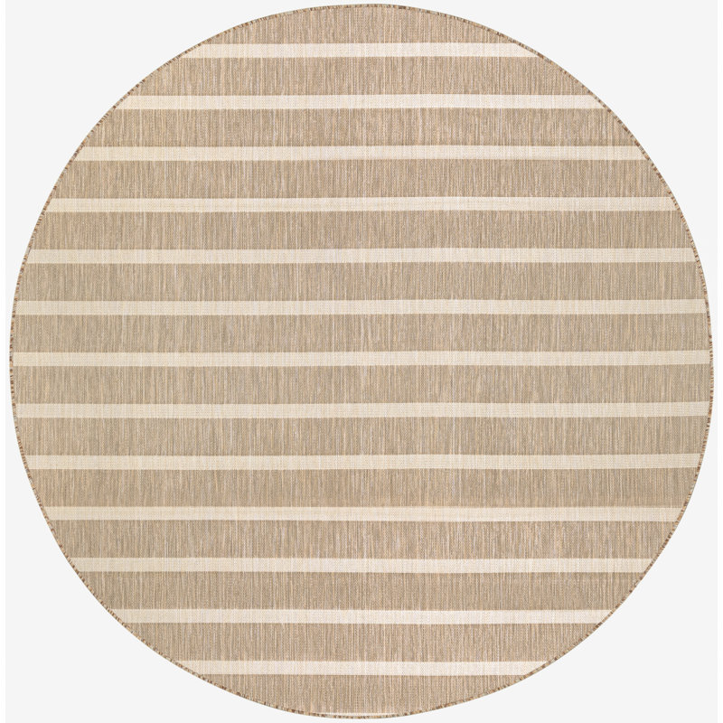 Nourison Positano 8' x Round Beige Ivory Modern Rug, Beige, Round 8'