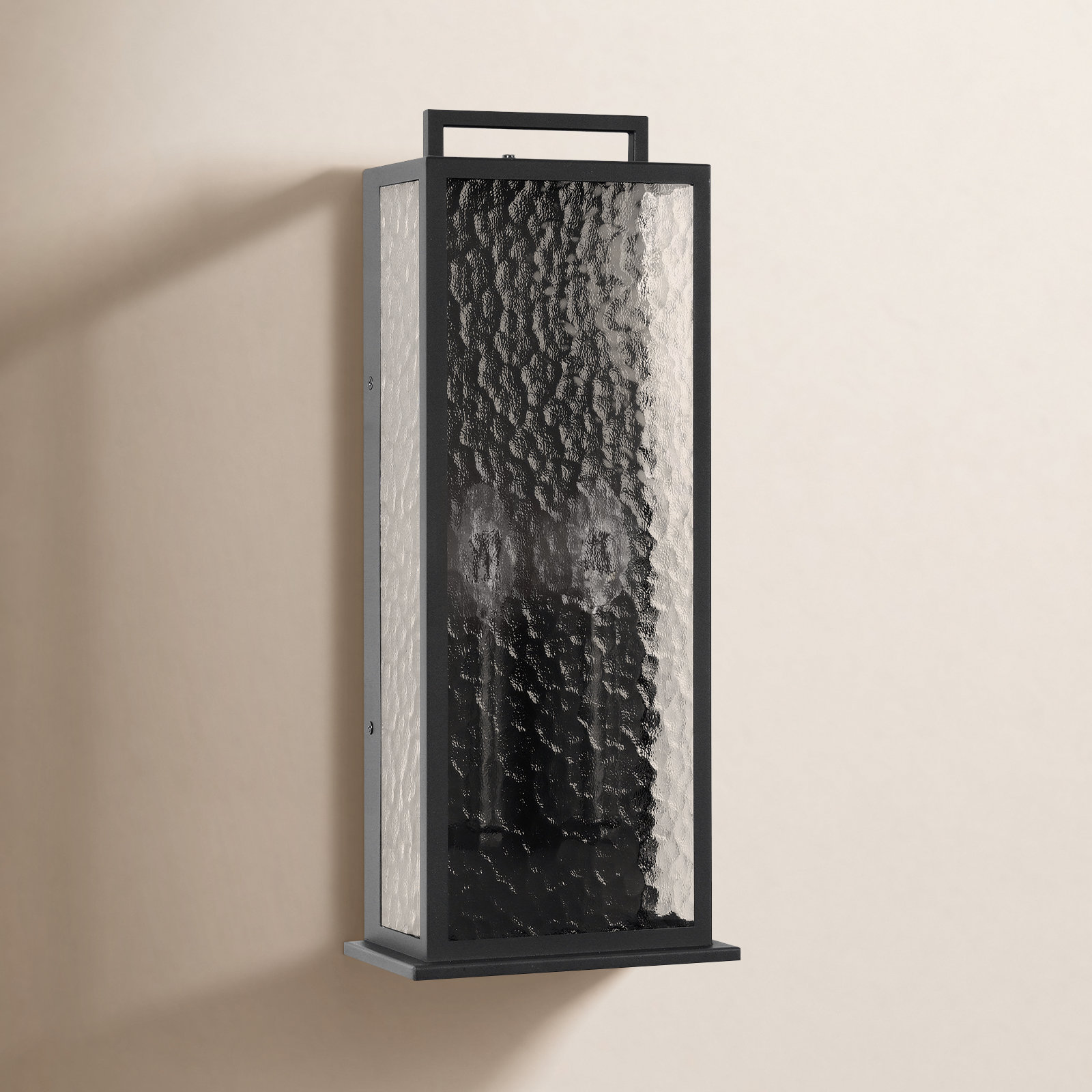 2 - Light 19.2''H Hammered Glass Outdoor Wall Lantern