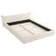 Grand lit plateforme tapissier en velours avec tête de lit courbée, structure solide, sans sommier, beige, plateforme confortable pour le coucher, panneau de particules, couleur pure, agrafe de chambre à coucher-1673806934