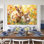 Art mural de lapin de Pâques GUTTATY, décoration murale de photos de lapin de Pâques au printemps, décorations murales de fleurs de lapin et de printemps, impressions de Pâques pour le salon, la chambre d'enfant, la chambre d'enfant prête à être suspendue 24 po x 32 po