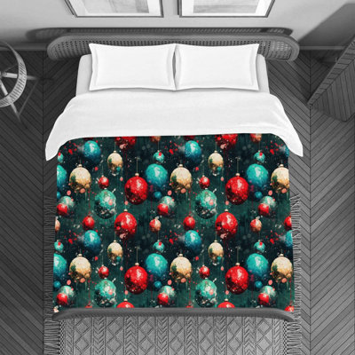 Christmas Holiday Blue Polyester Duvet Cover