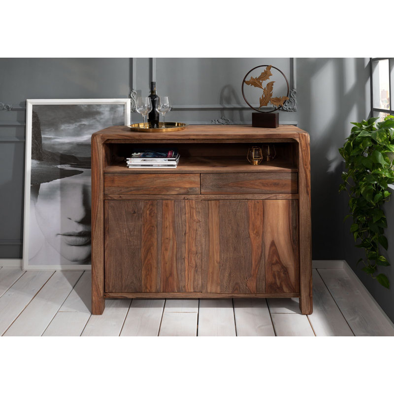 Bueno 120cm Solid Wood Sideboard, Dark Brown