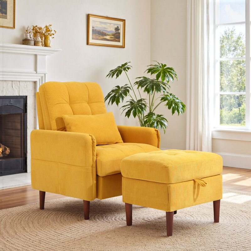 Upholstered Accent Chair, Orange