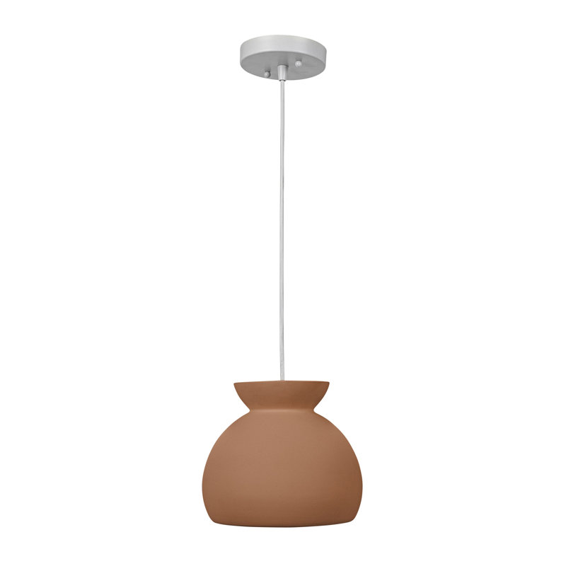 Javaeh  - Ceramic Bell-Shaped Pendant Light, Brown