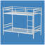 Lit superposé simple au-dessus d'un lit simple en métal avec échelle, garde-corps hauts, espace de rangement, silencieux, blanc-761695079