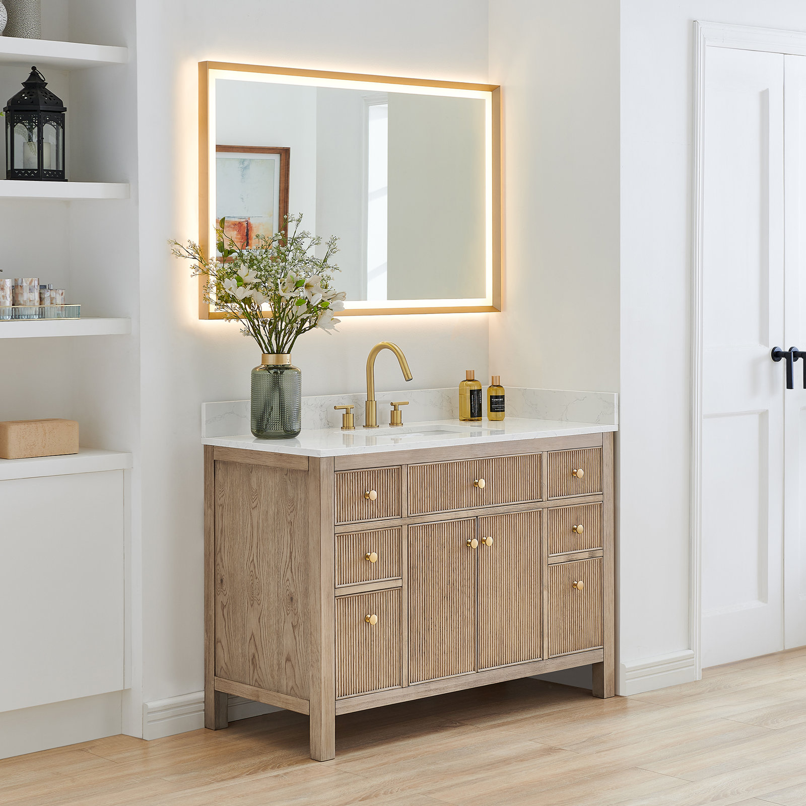 Lala 48" Single Bathroom Vanity, Nature Oak