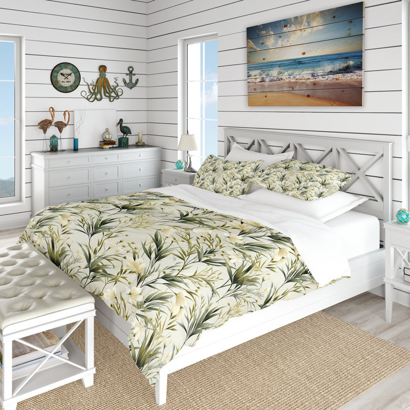 Literie Green Grassland Meadows I, Housse de couette simple + 1 taie décorative stan