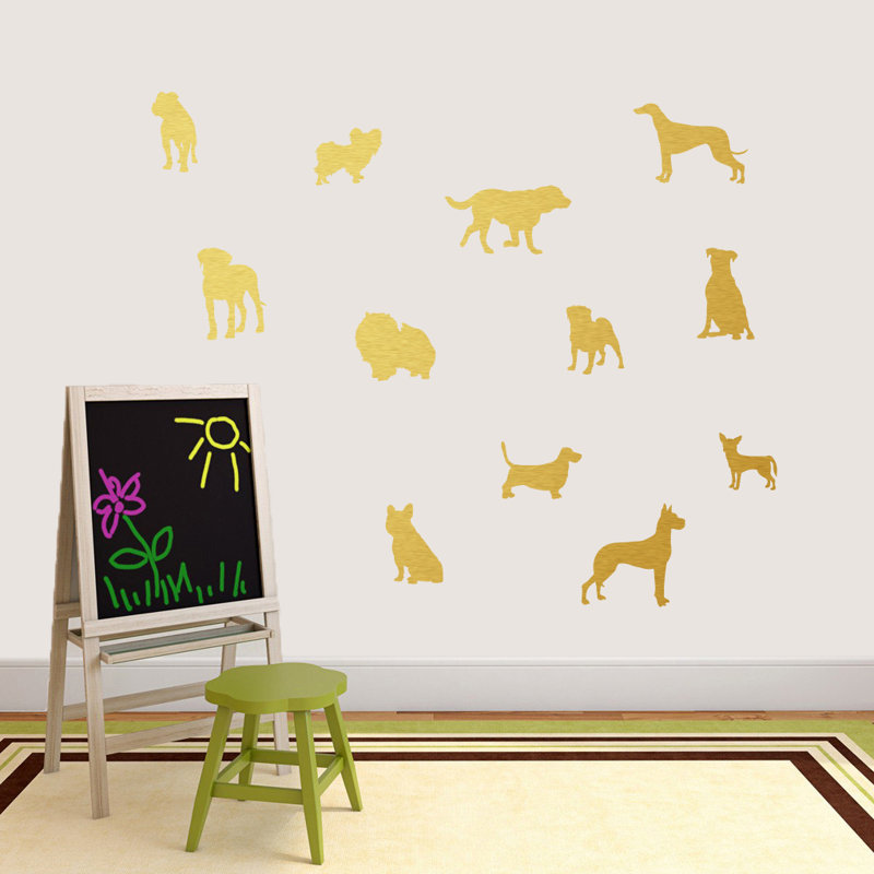 Adhésif décoratif chien, Or