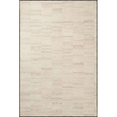 Cream Colored Patterned Woven Base Washable Carpet