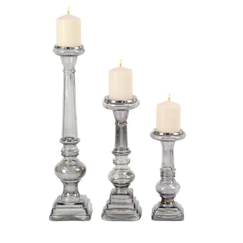 Ensemble de chandelles en verre 3 pièces Modern
