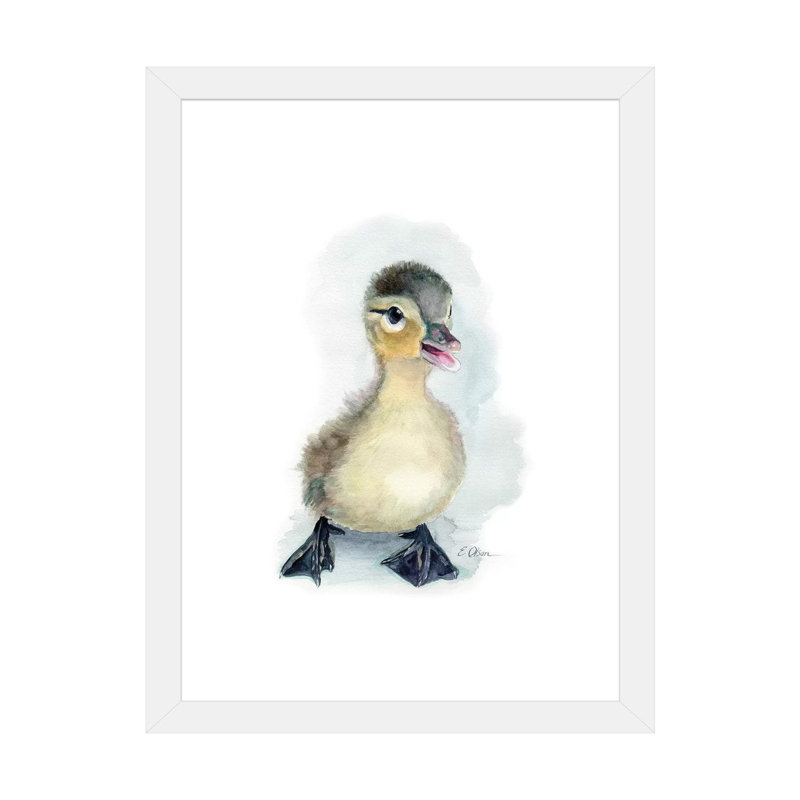 «Baby Duckling», reproduction d'art, H 32 po x l 24 po x P 1 po, Papier encadré blanc, Blanc