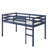 Solid Wood Twin Loft Bed with Ladder, Strengthened Slats Platform, Blue, Space-Saving Kids & Teen Bedroom Bed-1953694222