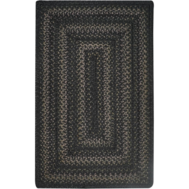 Tapis noir / gris réversible en jute tressé Cristene, Rectangulaire 2 pi x 3 pi