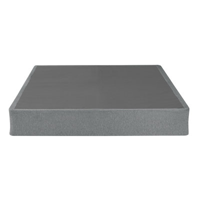 Foldable 9-Inch Twin Metal Mattress Foundation with Removable Fabric Cover, Grey Steel Bed Base