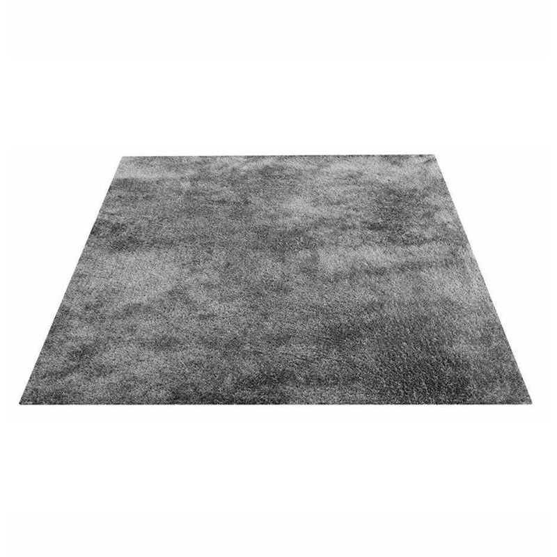 Hand Tufted Shag Polyester Eco-Friendly Area Rugs - Square, Silver Color, Plain Solid Design, High Pile Thick Handmade Anti Skid Area Rugs for Living Room, Bed Room