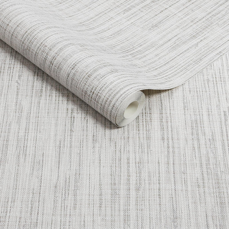 Linden 32cm x 52cm Textured Metallic Finish Wallpaper Roll, Brown