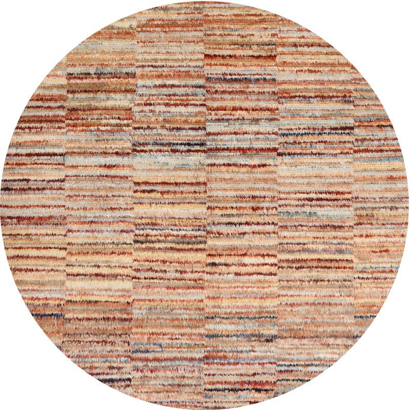 Tapis brun/violet/gris zone contemporaine, Rond 8 pi