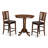3 Piece Counter Height Dining Table Set Contains a Round Wooden Table with Pedestal and 2 Leath-2012709539-2012709540