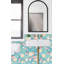Red Barrel Studio® 93030 - Papier peint adhésif à motif d'aquarelle à motif floral autocollant bleu / gris / rose amovible en vinyle 17,7 po x 9,8 pi