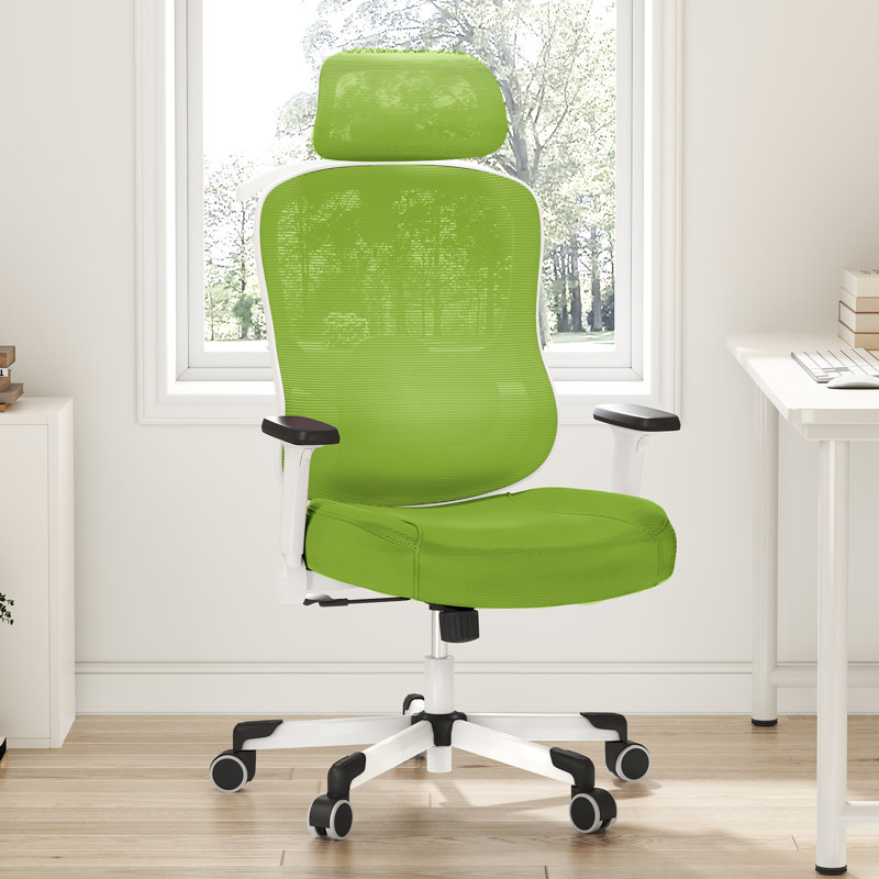 Mawgan Ergonomic Office Chair and Task Office Adjustable Lumbar Support 6D Armrest 6D Headrest Breathable Mesh, Green