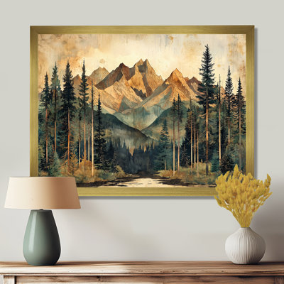 «Giovonie Mountain Treescape Mountain Layers II», art mural montagnes