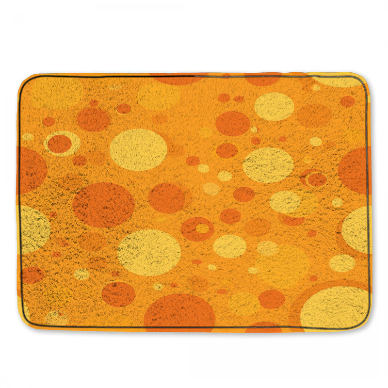 Tapis de salle de bain Circles, Simple - L 34 po x l 21 po, Orange Polka Dots