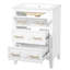 Meuble-lavabo de salle de bain rétro blanc 24 po avec lavabo en céramique et 3 tiroirs, bois de pin massif, lavabo à tiroirs longue durée, structure en bois, conception de déversement-130836994