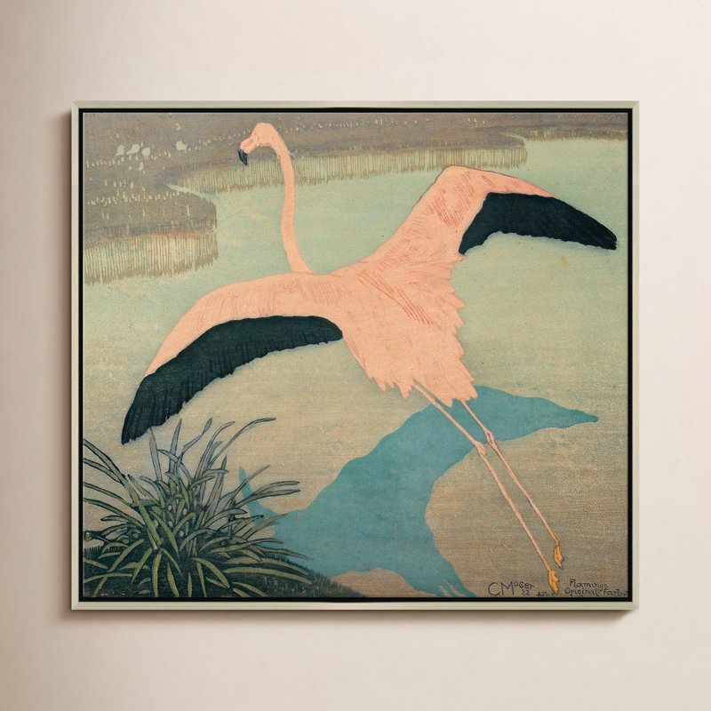 Pink Flamingo Giclee On Canvas