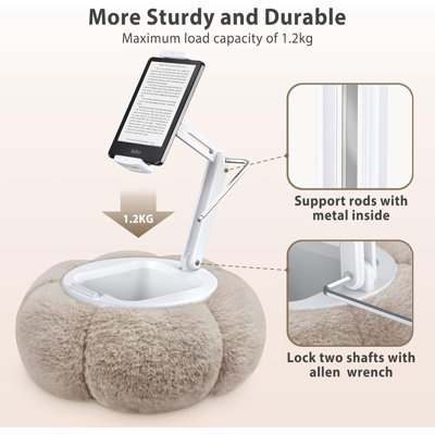 Tablet Pillow Stand Holder for Kindle iPad, Adjustable Phone Pillow Stand for Lap Bed
