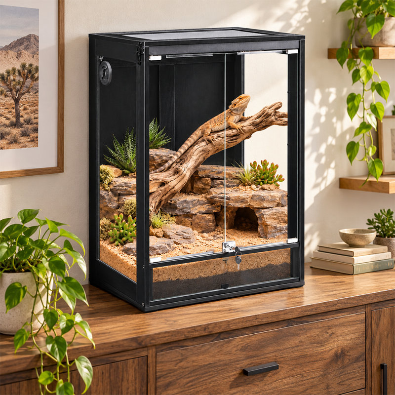 63 Gallon Reptile Tank for Lizards, Gecko, Bearded Dragon