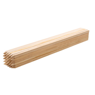 Wooden Garden Stakes, 36x0.75x0.75 in Survey Grading Stakes, Garden Ground Stake with Sharp Point, Fir Wood Plant Support Stake, Sign Posts for Silt Fence Backyard Boundaries Baselines