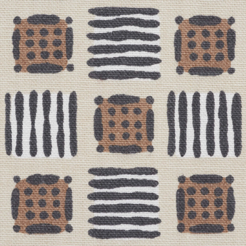 Schumacher x Celerie Kemble Mottley Grid Fabric, Wren