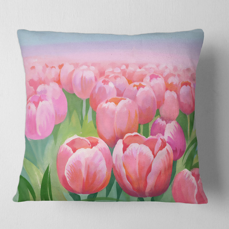 Housse et insert de coussin carré Field of Tulips, 18" x 18"