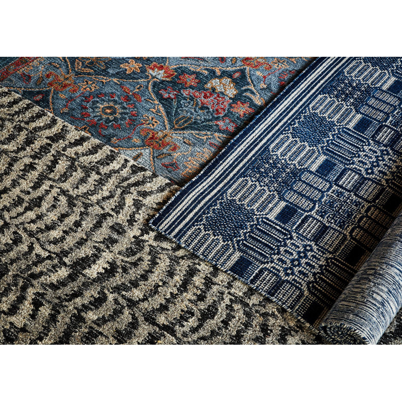Tapis vert noué à la main Angelica's Garden, Rectangle de 5 pi x 8 pi