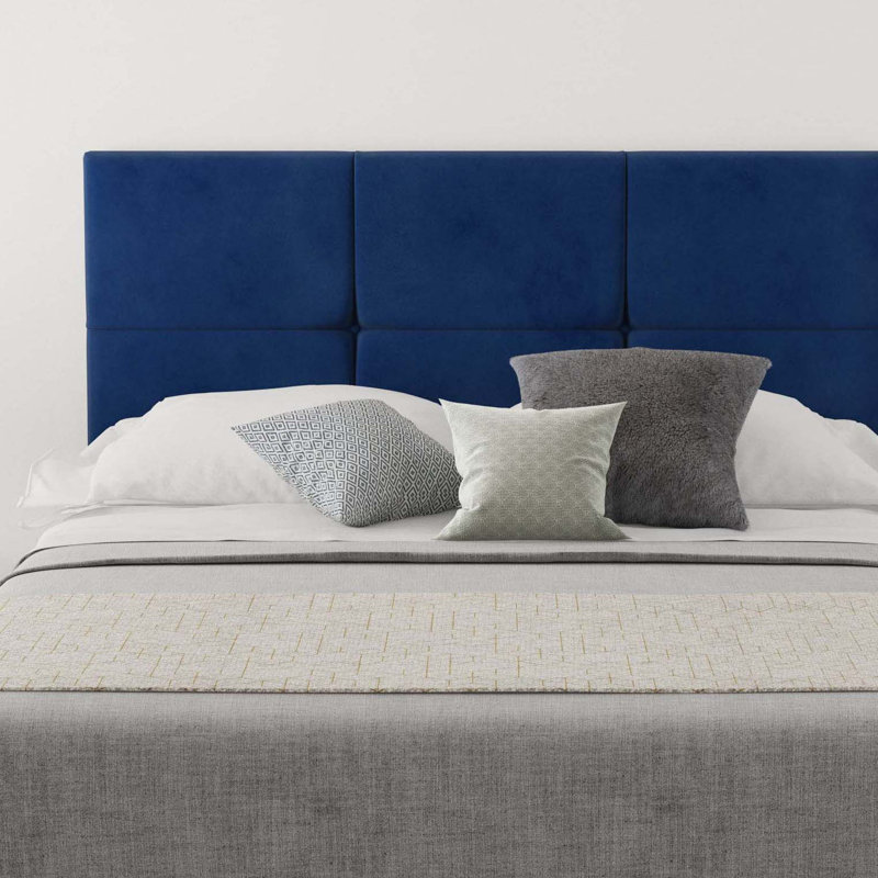 Kellen Upholstered Headboard, Velvet Navy, Super King (6')
