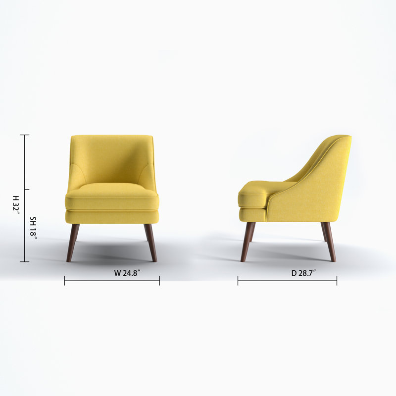 Borgella 24.8'' Wide Side Chair, Yellow