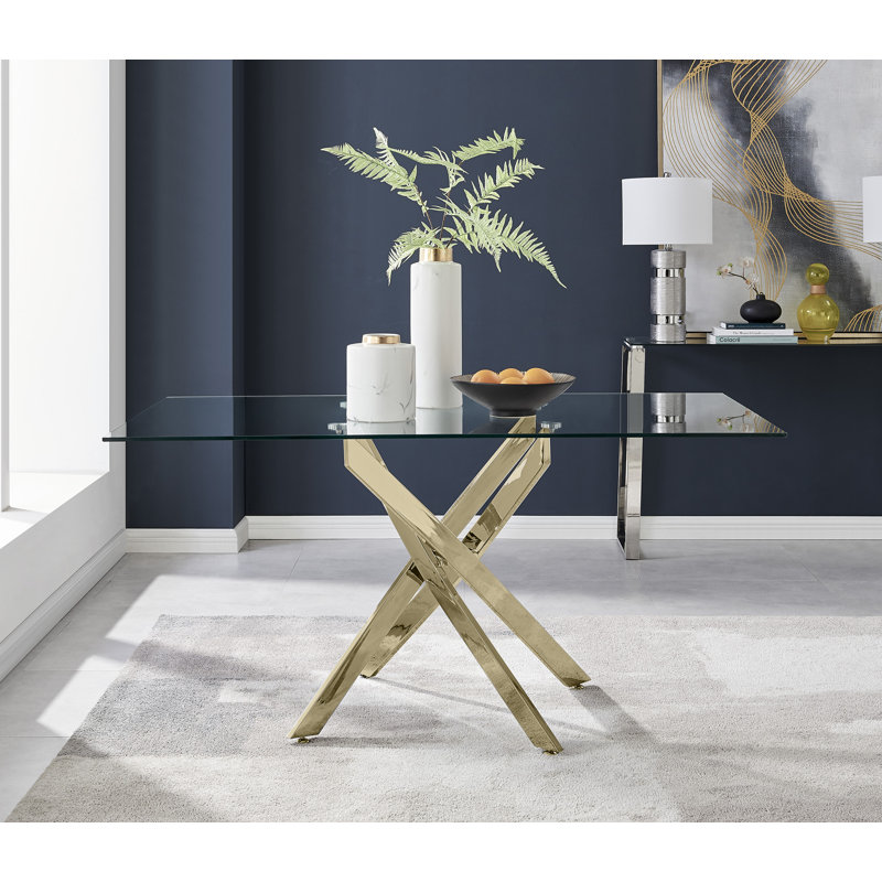 Dining Set, Cappuccino/Gold