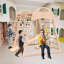 Ensemble de glissade, jeu d'escalade, mur d'escalade, barres à singes, balançoire en bois de style Waldorf et Montessori.