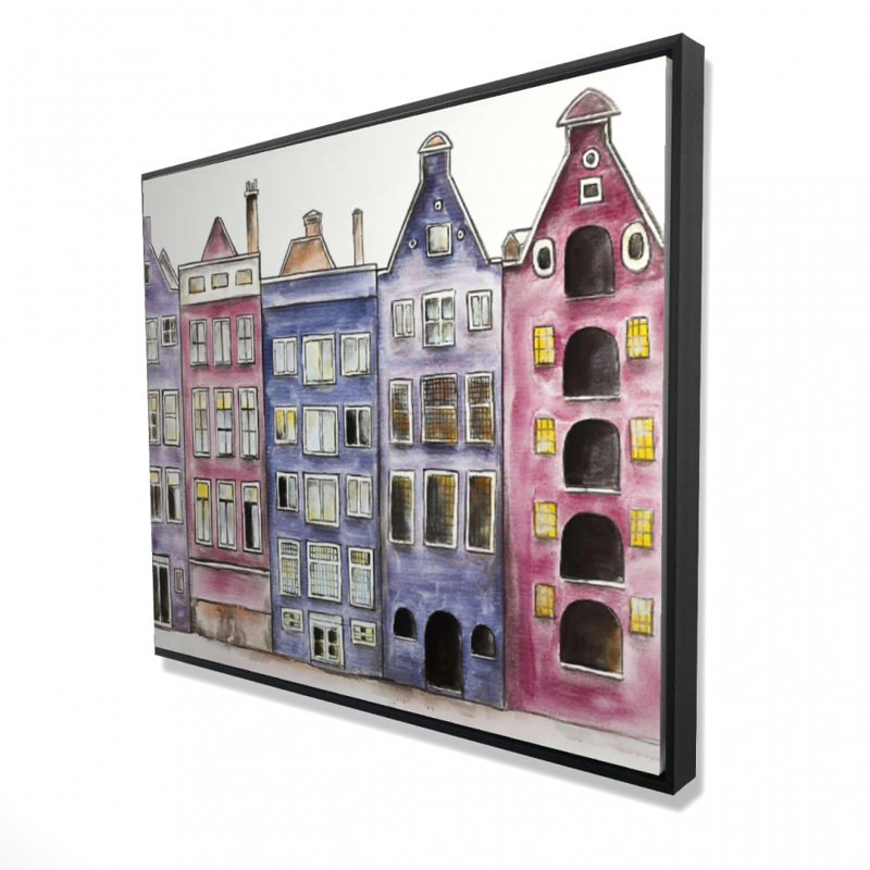 Old Historic Houses Amsterdam Print On Canvas