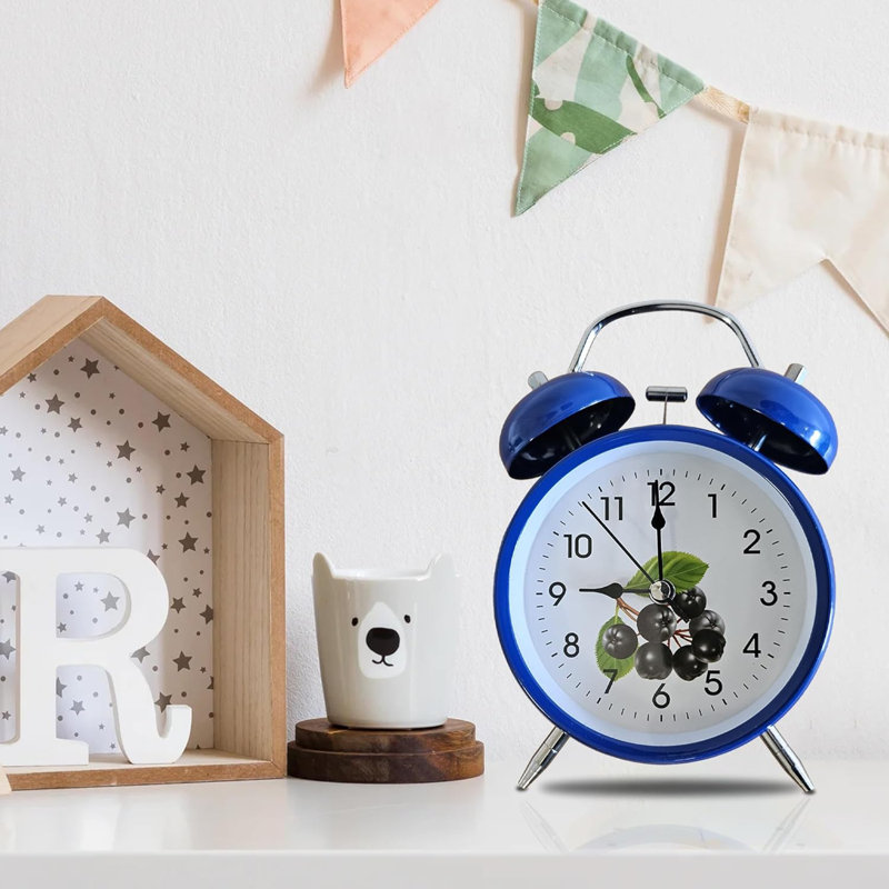 Quartz Movement / Crystal Alarm Tabletop Clock Blue