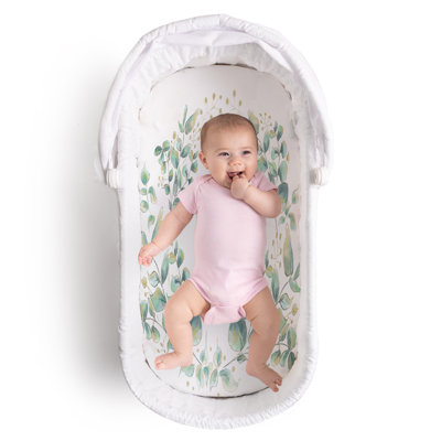 JumpOff Jo - Hypoallergenic Fitted Bassinet Sheet for Baby Boys & Girls - Rectangular, Hourglass & Oval Crib Compatible, Soft, Breathable, Machine Washable - Botanical