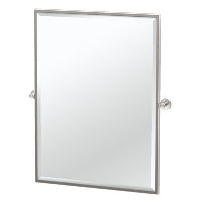 Glam Framed Rectangle Wall Mirror | Pivoting and Beveled Vanity Mirror