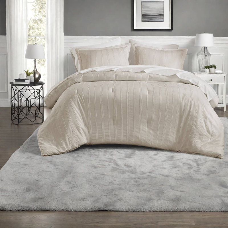 de literie pour très grand lit deux pièces, maison moderne rayée en polyester doux