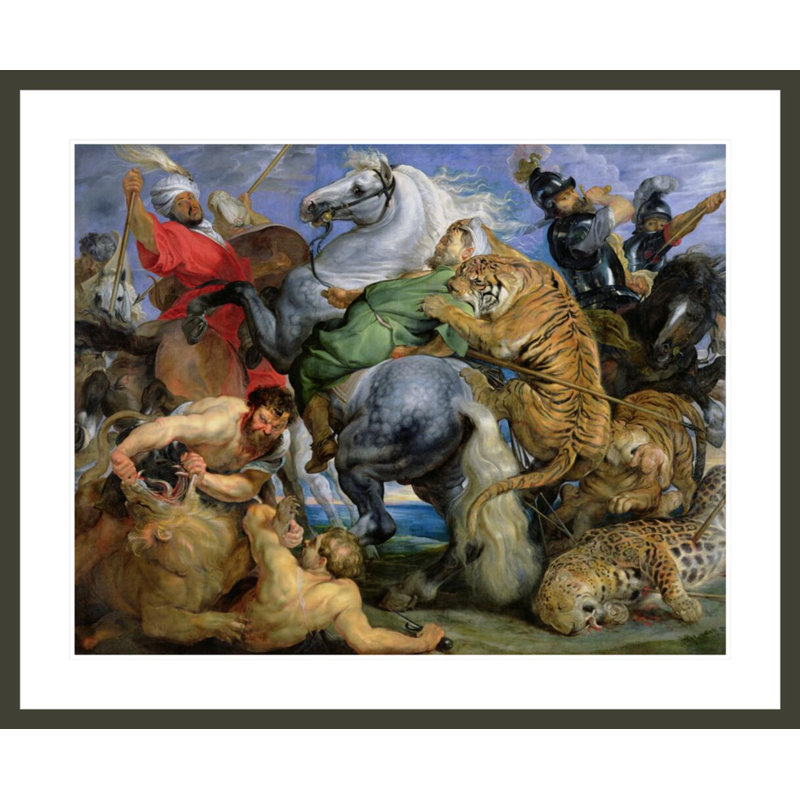 The Tiger Hunt by Peter Paul Rubens -Framed Giclee Print, 33.5" H x 40.69" W