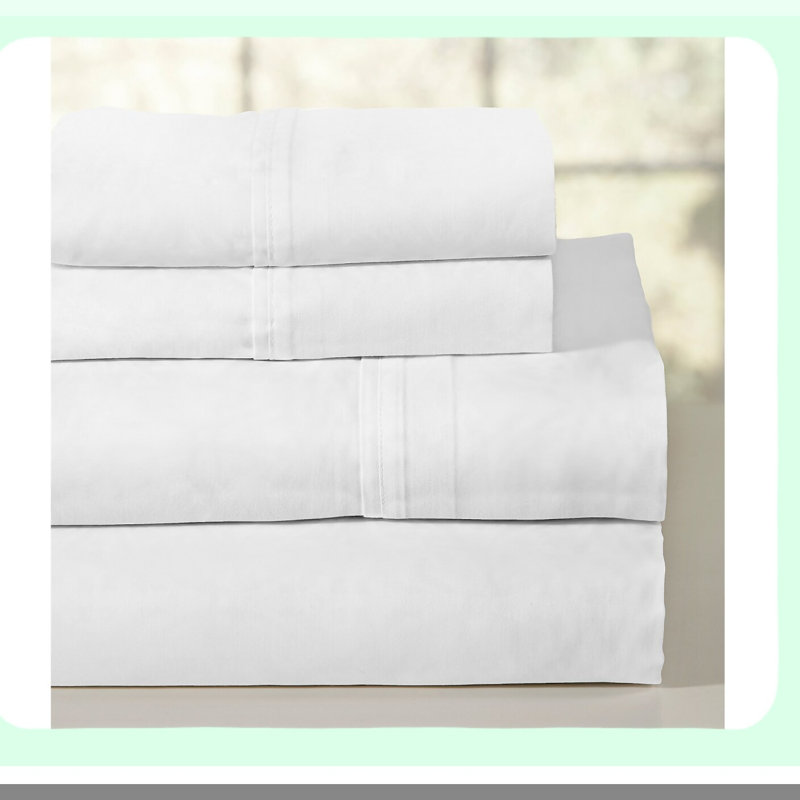 DreamWeave 200 Thread Count Pure Cotton Sheet Set - Full Size, Snow White - Soft & Cozy Bedding for a Peaceful Night's Sleep