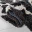 Tapis à poils longs en coton / polyester noir / ivoire-16766613
